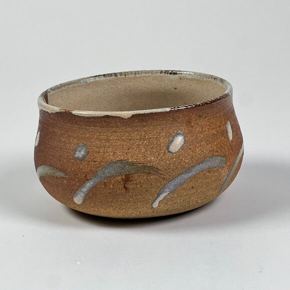 Rustic Handmade Pottery Bowl With Decorative Glaze 5" Wide & 3" Tall - Picture 1 of 6